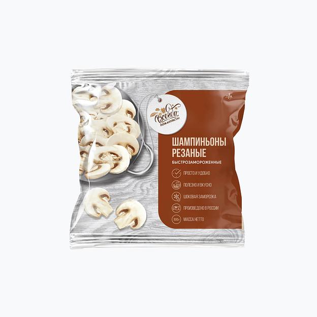 Шампиньоны резаные в ПЭТ пакете «Всегда пожалуйста» 300г Опт фото 1