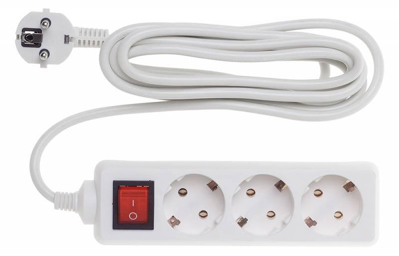 Сетевой удлинитель Buro BU-PS3.3/W 3м (3 розетки) белый (пакет ПЭ) фото 2