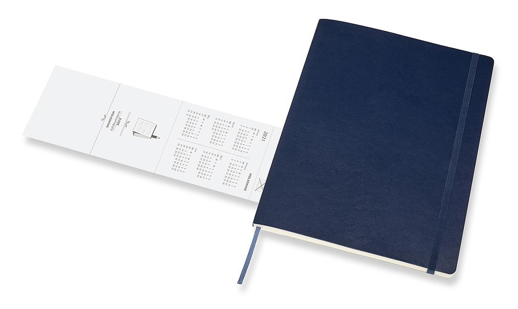 Еженедельник Moleskine CLASSIC SOFT WKNT XL 190х250мм 144стр. мягкая обложка синий сапфир фото 6