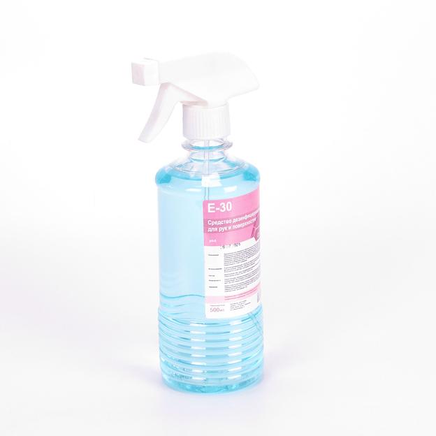 Средство дезинфицирующее для рук и поверхностей E-30 ПЭТ 500мл (триггер) фото 3