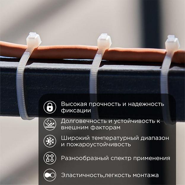 Rexant (07-0120) Хомут nylon 2.5х120 мм 100 шт белый фото 2