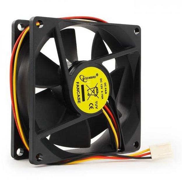 Вентилятор Gembird FANCASE 80x80x25, втулка, 3 pin, провод 30 см {100} фото 3