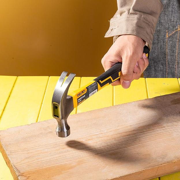 Ударно-рычажный инструмент Deli Молоток-гвоздодер Deli DL5001 250 гр Фиберглассовая рукоять. фото 4