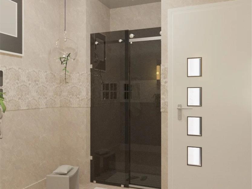 Душевое ограждение прямоугольное КазСтекло КС-120К тонированное чёрный фото 1