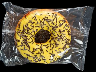 Замороженный Пончик Премиум глазированный с начинкой со вкусом банана во флоу-паке Опт фото 1