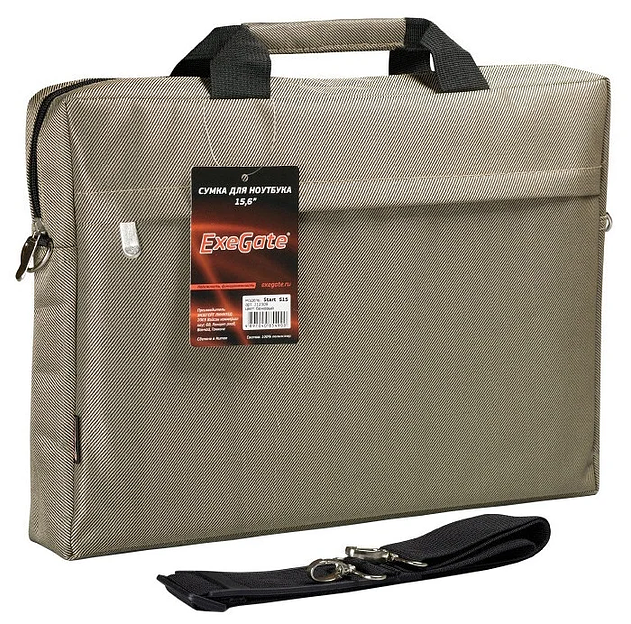 Сумка ExeGate Start S15 Beige, бежевая, полиэстер, для ноутбуков до 15.6" (EX212309RUS) фото 1