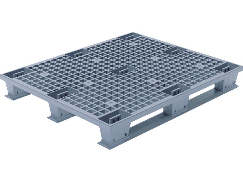 Паллет 1200х1000х150 перфорированный, на полозьях серый фото 1