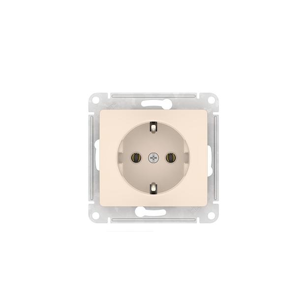 GLOSSA РОЗЕТКА с заземлением, 16А, быстрозажимные клеммы, БЕЖЕВЫЙ фото 4