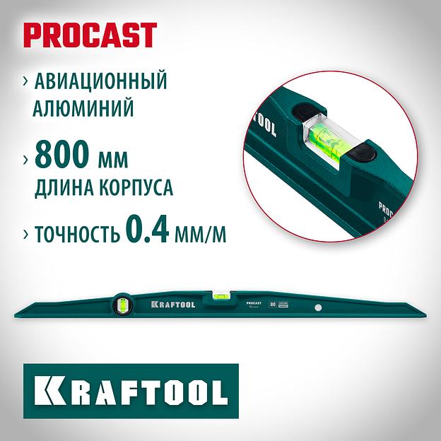 KRAFTOOL PROCAST, 800 мм, литой уровень (34717-080) фото 2
