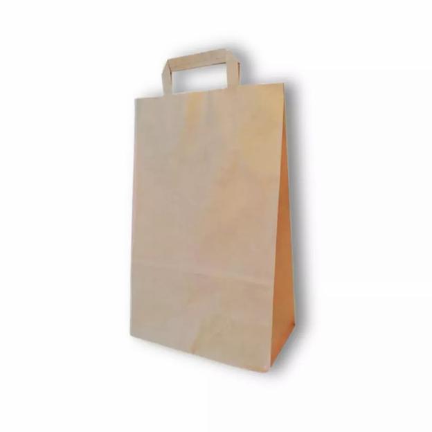 Крафт пакет с плоской ручкой 1 сл. 37х24х12 НМ, Опт фото 1