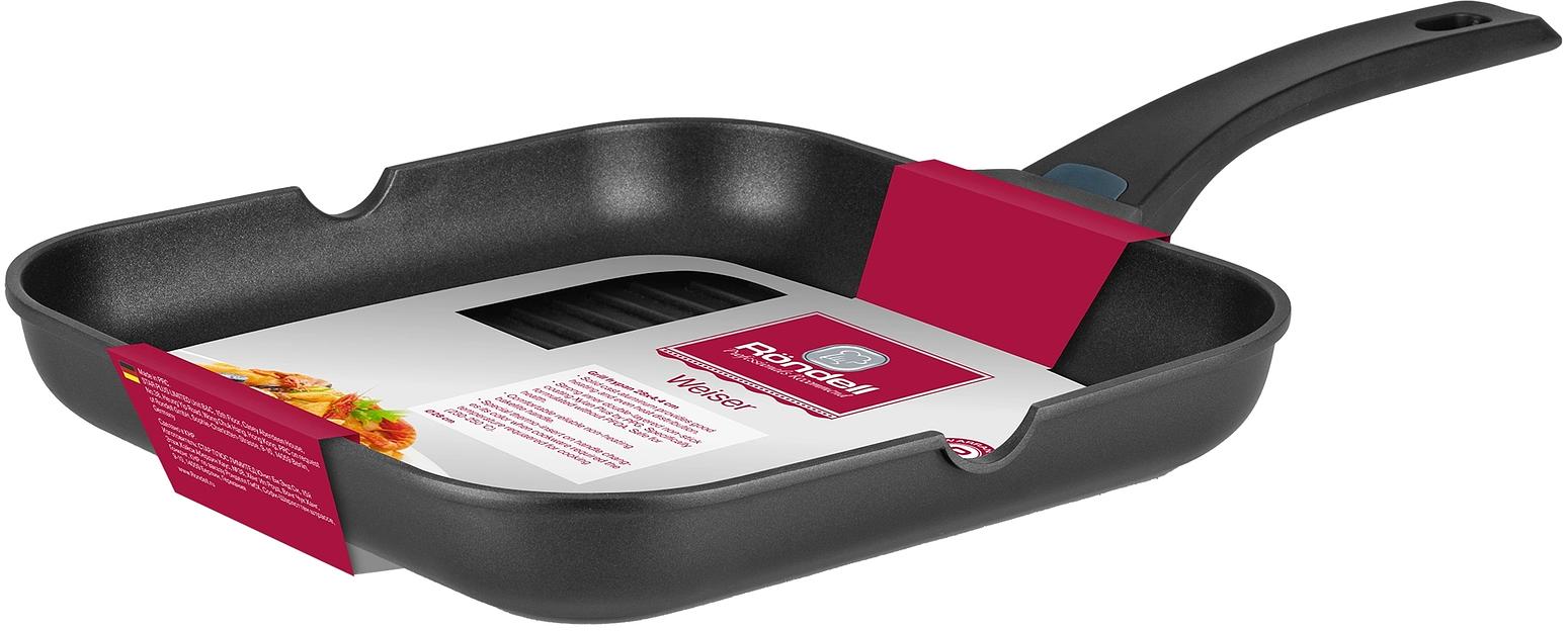 Сковорода-гриль Rondell Weiser RDA-1554 квадратная 28см покрытие: Xylan Plus ручка несъемная (без крышки) черный фото 1