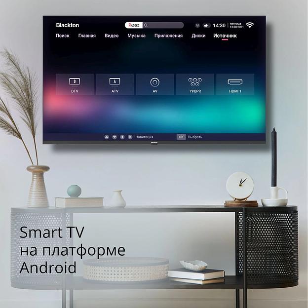 Телевизор Blackton 50" Bt 50FSU32B черный LED UHD 60Hz AndroidTV 1.5GB/8GB фото 3
