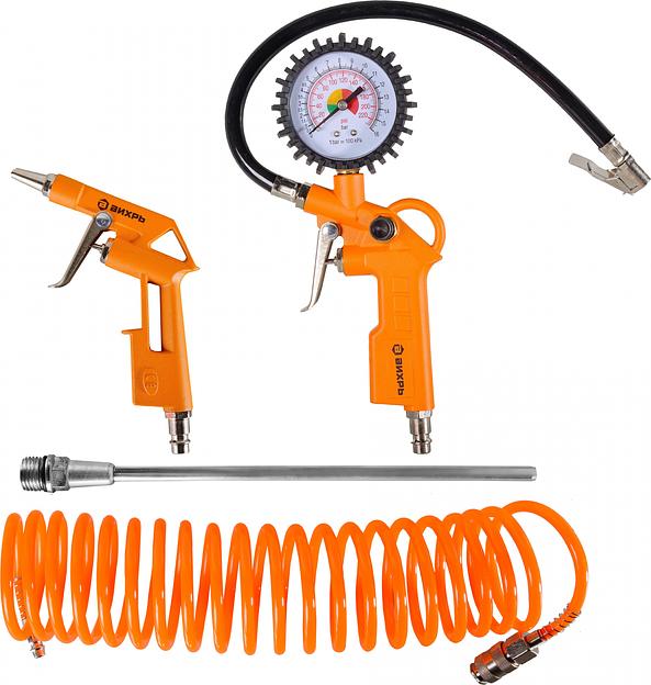 Набор пневмоинструментов Вихрь НП-4 компл.:4 предмета 140л/мин оранжевый/черный фото 1