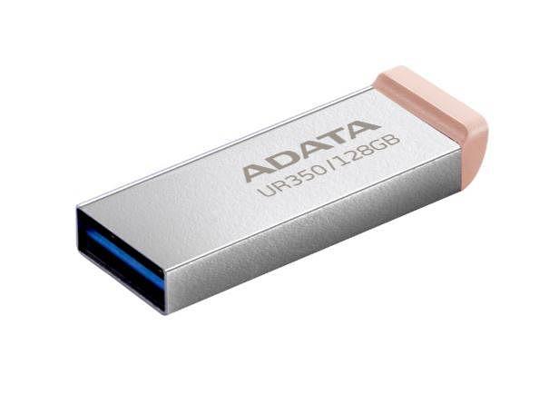 Флеш накопитель 128GB A-DATA UR350, USB 3.2, металл/коричневый фото 1