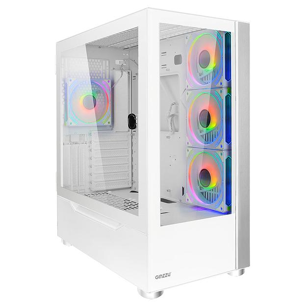 Ginzzu GL770 FAN 12MW6 RGB*4 USB3.0 CRC10 Белый фото 1