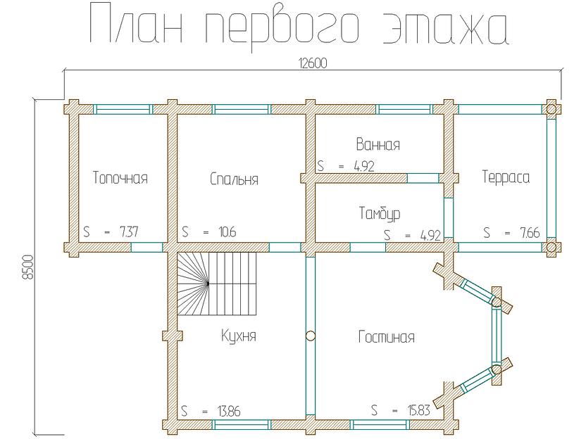 Проект дома ДД-106-4 12,6x8,5 фото 6