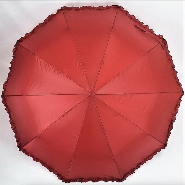 Зонт женский «Diniya» 58 см Х8К Красный с рюшами, опт фото 1