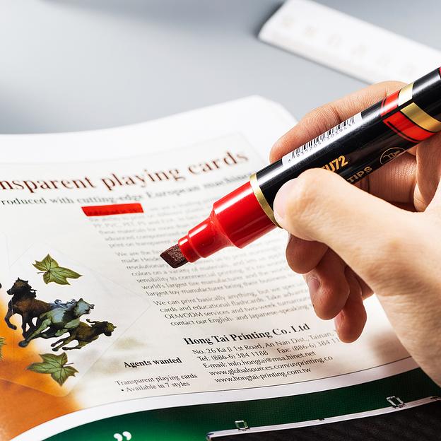 Маркер перманентный Deli EU72-RD двойной пиш. наконечник 1-5мм красный фото 9