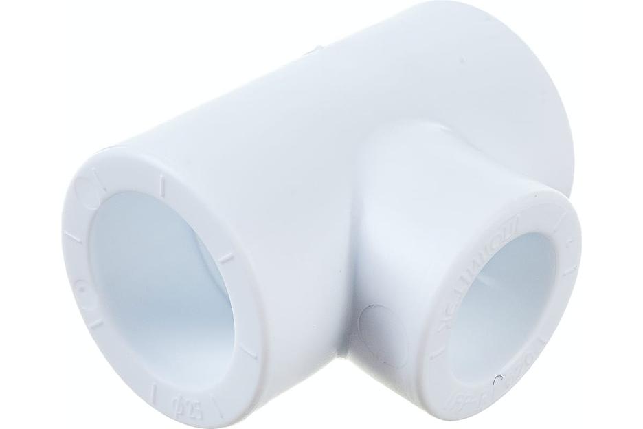 Тройник полипропиленовый PPR переходной 25х20х25мм белый фото 2