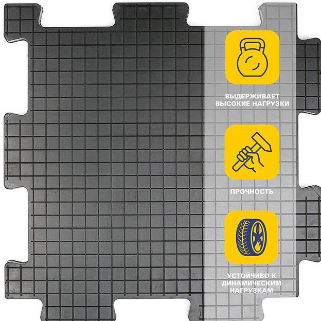 Резиновая плитка «Унидор-Техно», 20 мм, 500х500 мм, чёрная опт фото 1