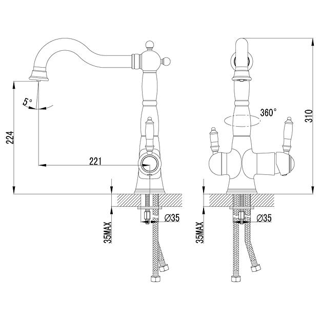 Смеситель Lemark Comfort LM3065C для кухни с подключением к фильтру с питьевой водой фото 2