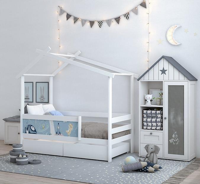 Детская кровать домик Home 1 с УФ фото 1