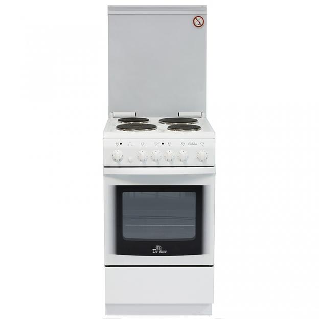 Плита Электрическая De Luxe 5004.10э КР белый эмаль (стеклянная крышка) фото 1