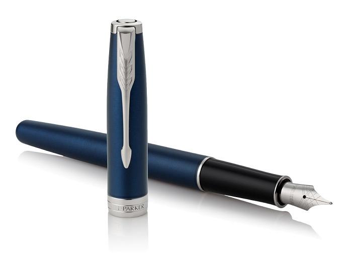 Ручка перьев. Parker Sonnet Core F539 (1945364) LaqBlue CT M сталь нержавеющая подар.кор. фото 1