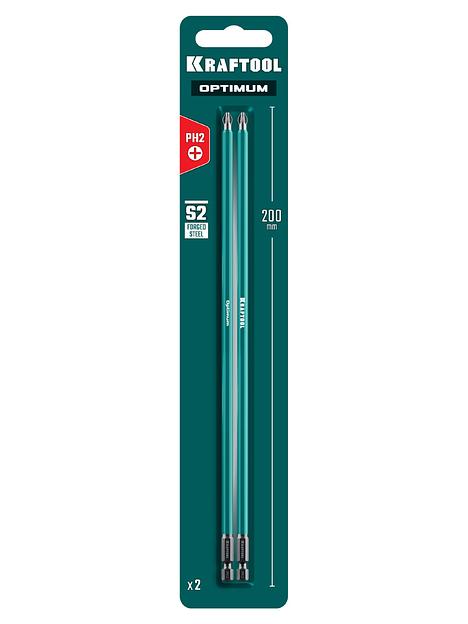 KRAFTOOL OPTIMUM PH 2, 200 мм, 2 шт, биты (26122-2-200-2) фото 2