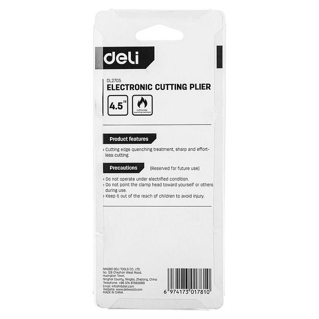 Кусачки Deli DL2705 130мм, сталь CrV, пластиковая ручка фото 5