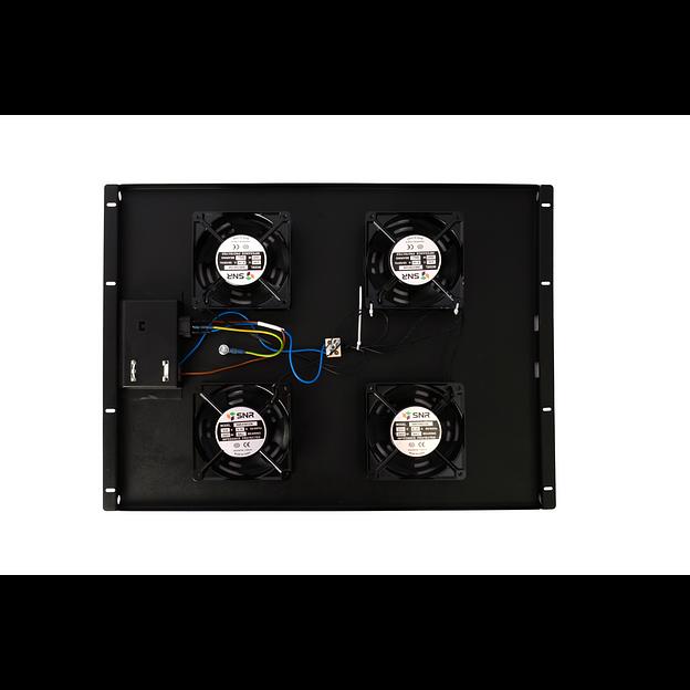 Блок вентиляторов для шкафов TFC глубиной 960мм, 4 вентилятора с терморегулятором, черный фото 3