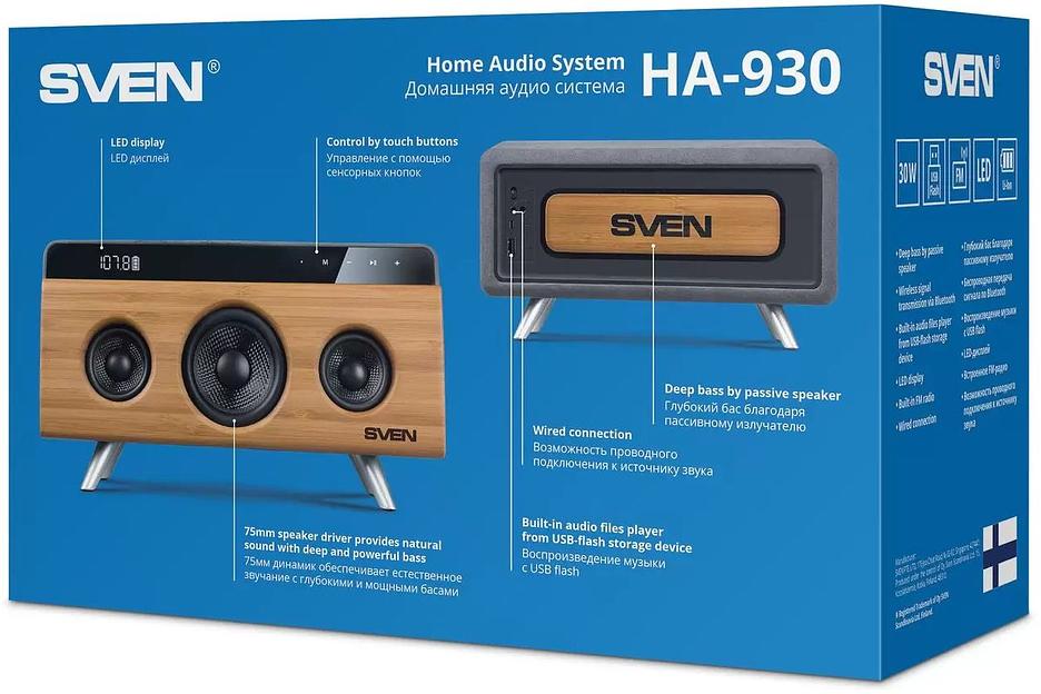 Колонка порт. Sven АС HA-930 дерево/черный 30W 1.0 BT/3.5Jack/USB 2200mAh фото 3