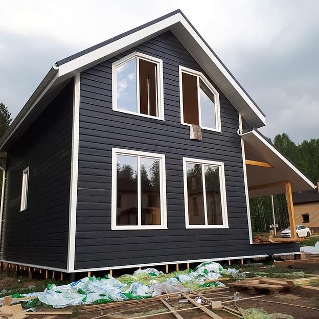 Металлический сайдинг «Евробрус с тиснением» цвет RAL 7024 фото 4