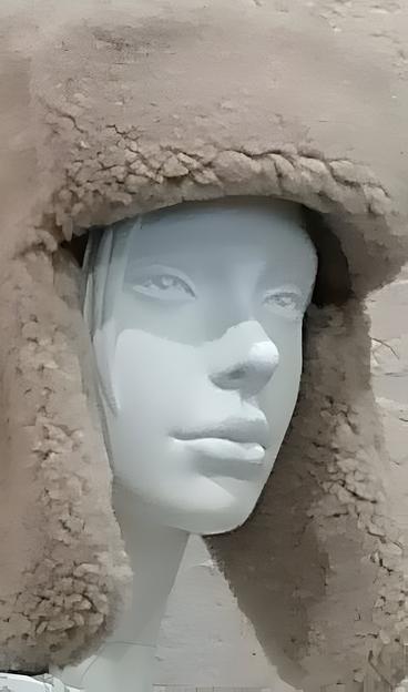 Шапка-ушанка женская из экомеха, бежевый ОПТ фото 1