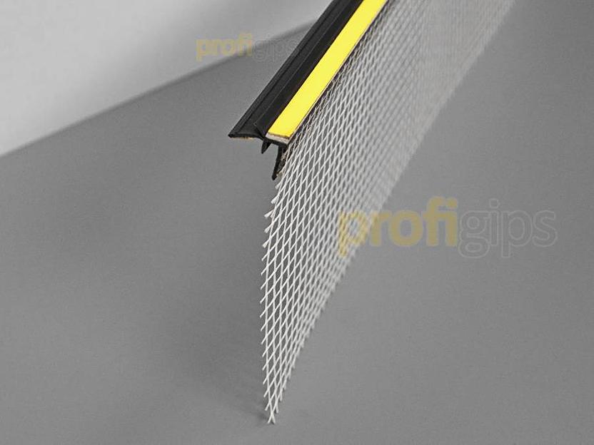 Оконный профиль ProfiGips примыкающий 6 мм с сеткой, серый графит 2,5/3 м ОПТ фото 3