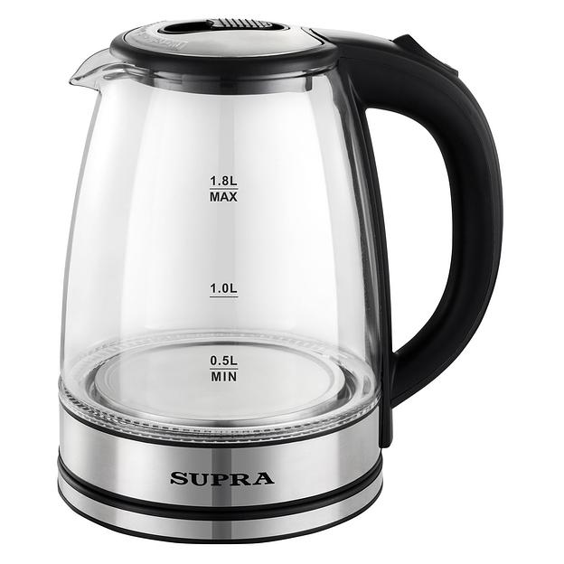 Чайник электрический Supra KES-1852G 1.8л. 1500Вт черный (корпус: стекло) фото 1