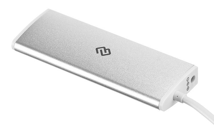 Разветвитель USB-C Digma HUB-4U3.0-UC-S 4порт. серебристый фото 2