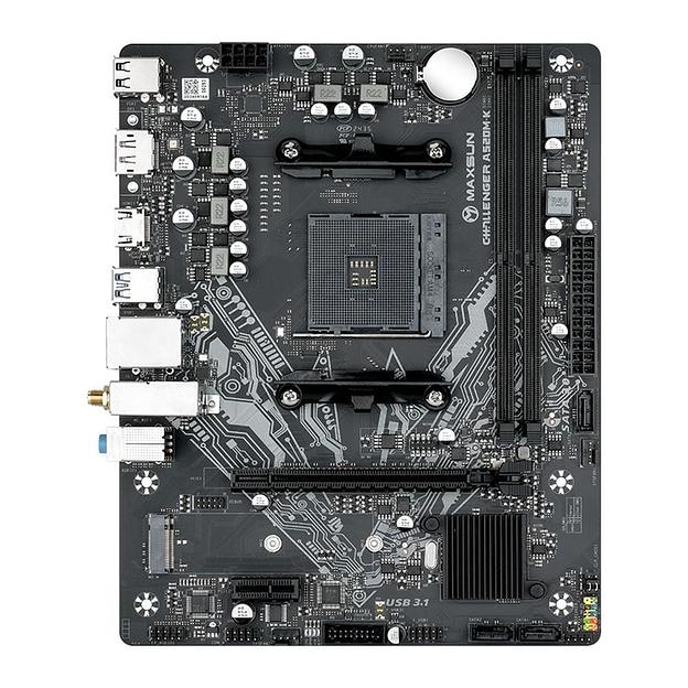 Материнская плата Maxsun MS-Challenger A520M-K WIFI B550, AM4, 2*DDR4, 1*PCIEx16, 1*PCIEx1, 2*M.2, 4*USB3.2Gen1, 6*USB2.0, 3*SATA3.0, 1G, VGA, HDMI, M-ATX, RTL фото 1