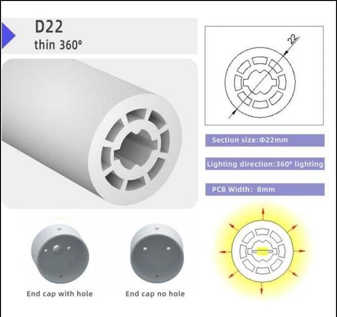 Неон 360 градусов 22 мм (без ленты) фото 3