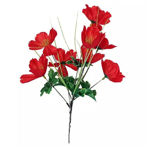 Букет с маками 8 голов 32см 356-327 фото 1