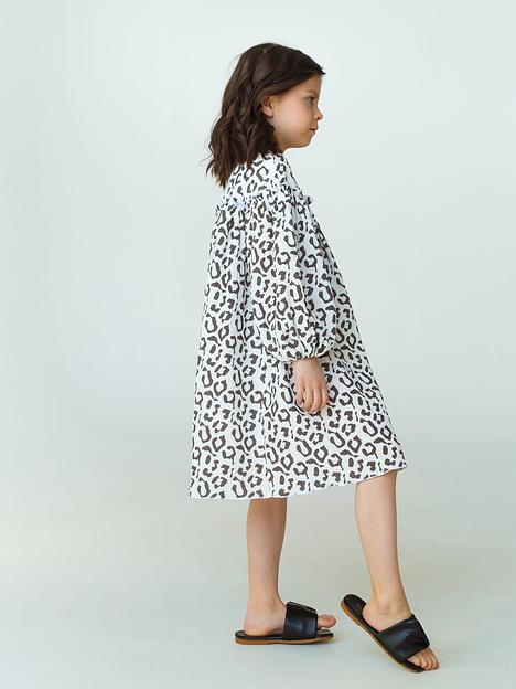 Платье MINI DI «Ева» лео на белом, муслим, арт.270 ОПТ фото 6