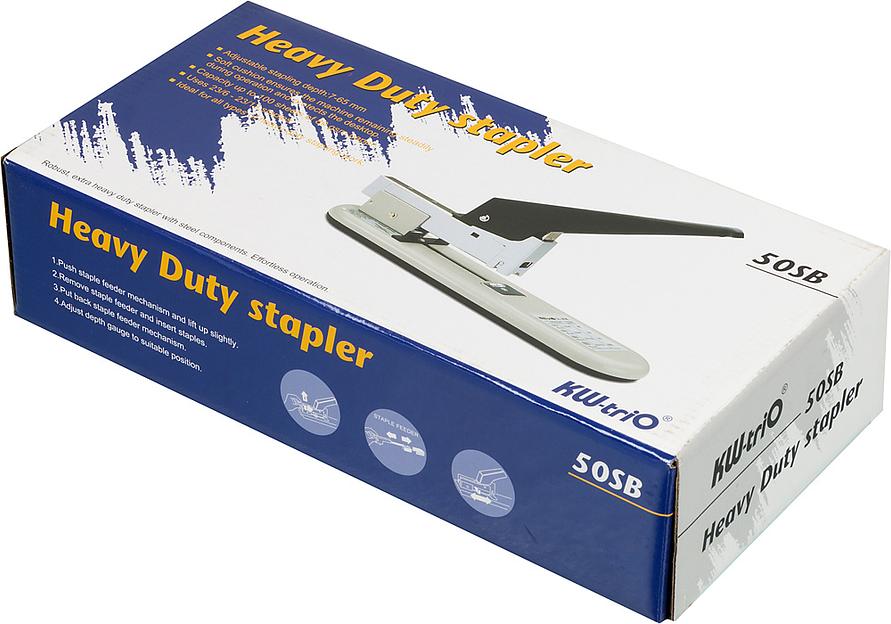 Степлер настольный Kw-Trio -50SB 50SB 23/6 23/8 23/10 23/13 (100листов) серый/черный фото 5