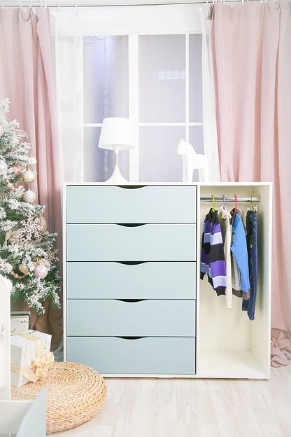 Тумба детская «Облако» 5 ящиков и штанга фото 1