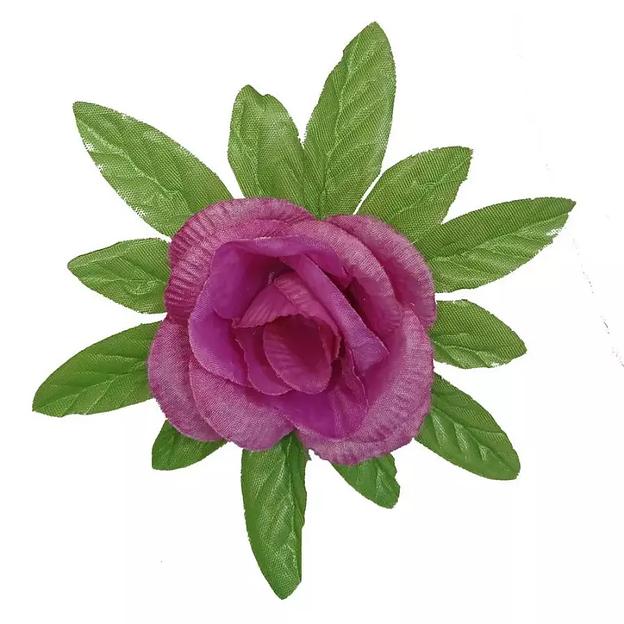 Головка розы с листом 5сл 17,5см 1-1-2 402-л069-198-190-172-107 1/28 фото 5