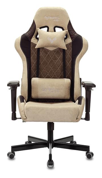 Кресло игровое Бюрократ VIKING 7 KNIGHT Fabric коричневый текстиль/эко.кожа с подголов. крестовина металл фото 2