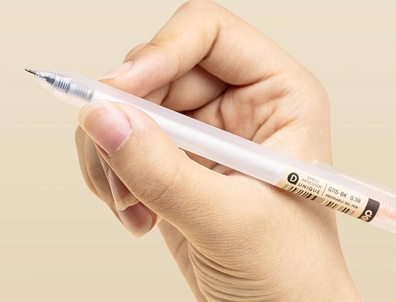 Ручка гелев. автоматическая Deli EG115-BK прозрачный/ассорти d=0.38мм черн. черн. игловидный пиш. наконечник фото 2