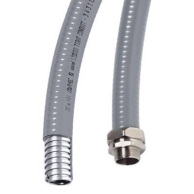 Металлорукав DN 10мм в гладкой ПВХ изоляции, Dвн 10,0 мм, Dнар 15,0, IP66, 50 м, цвет чёрный фото 1