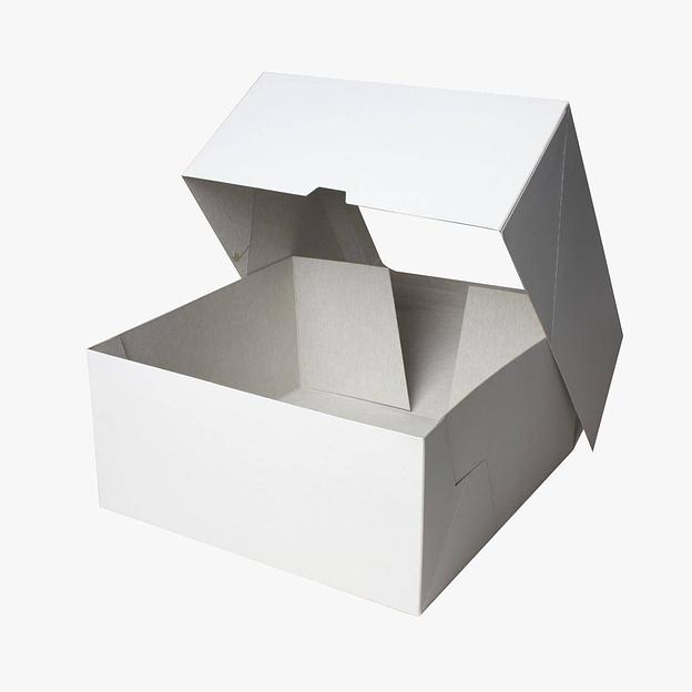 Коробка для торта складная мел. картон с окном 25,5х25,5х12 см фото 1