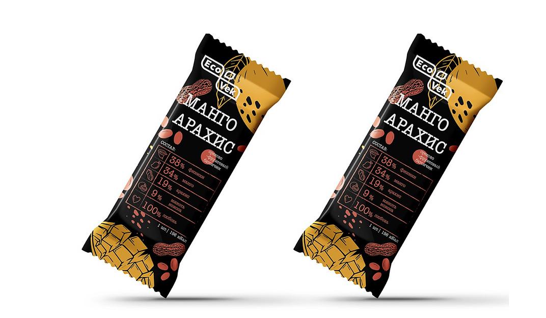 Батончик фруктово-ореховый EcoVek «Манго-арахис», 50 гр, 10 шт фото 1