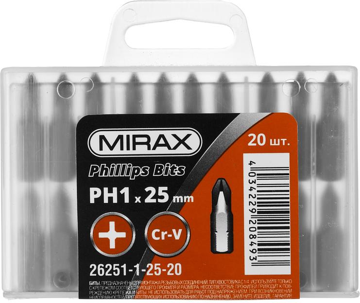 MIRAX PH1, 25 мм, 20 шт, биты (26251-1-25-20) фото 1